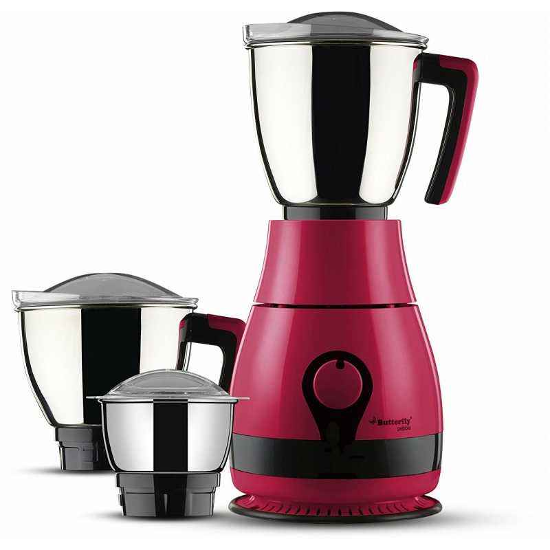 Butterfly Pebble 600W Pink Mixer Grinder with 3 Jars