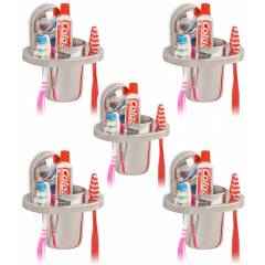 Doyours Dolphin Series 5 Pieces Stainless Steel Tooth Brush Holder Set, DY-0574