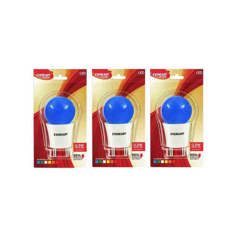 Eveready 0.5W Blue T Deco LED Plug & Play Bulbs (Pack of 3)