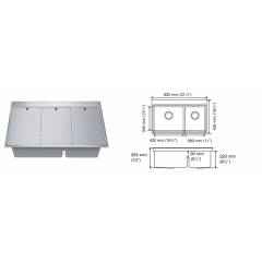 Nirali Exa Satin Finish Kitchen Sink, Size: 800x495 mm