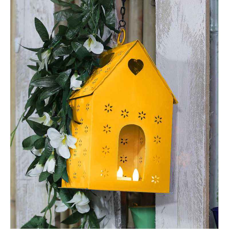 Green Girgit Big Yellow Metal Bird House, GG_BHY