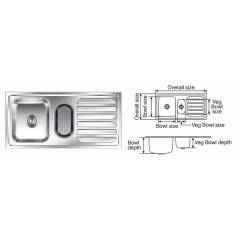 Nirali Fabulous Satin Finish Kitchen Sink, Size: 1040x510 mm