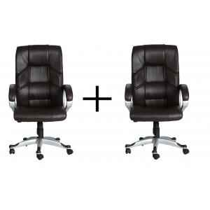 High Living Brown Leatherette High Back Extra Cushion Office Chair, HL_13 (Pack of 2)