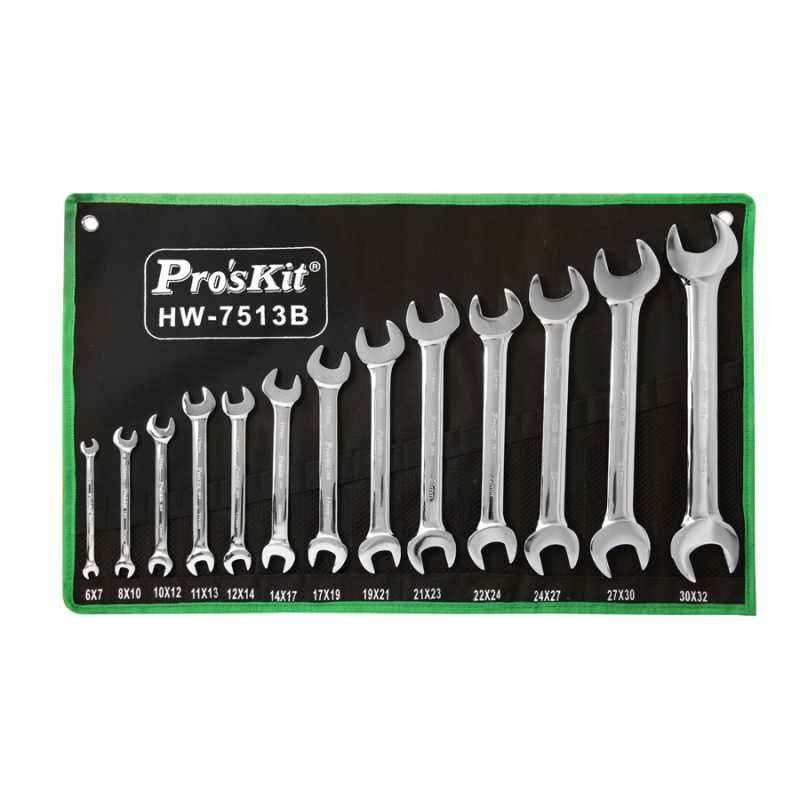 Proskit HW-7513B 13Pcs Double Open End Wrench (Metric)