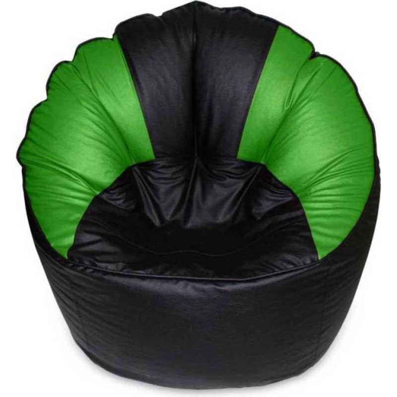 Akhilesh Black & Green Bean Bag/Mudda Chair Cover, Size: XXL