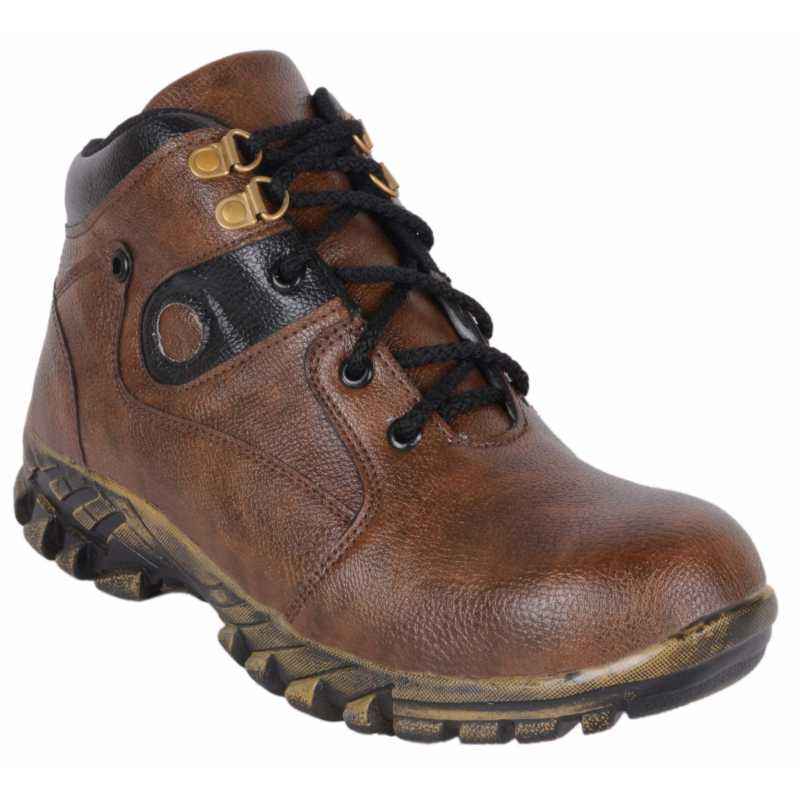 Four Star FR-009 Steel Toe Brown Safety Boots, Size: 8