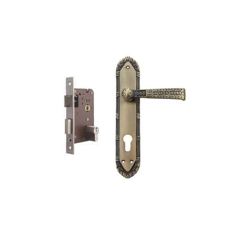 Plaza Lisbon Antique Finish Handle with 200mm Pin Cylinder Mortice Lock & 3 Keys