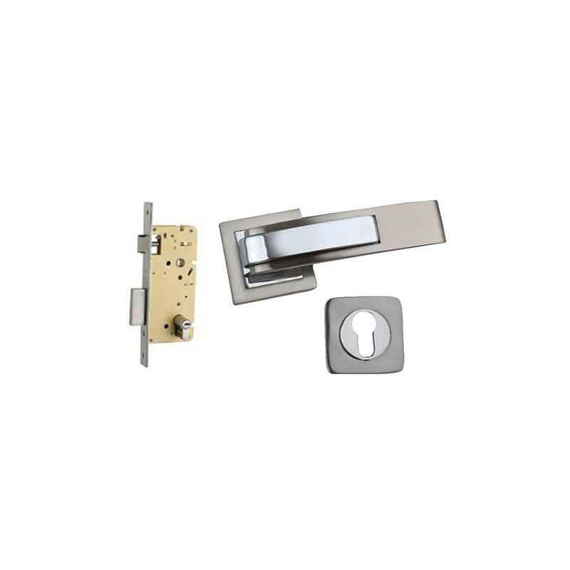 Plaza Royal Rose Stainless Steel Finish Handle with 250mm Pin Cylinder Mortice Lock & 3 Keys