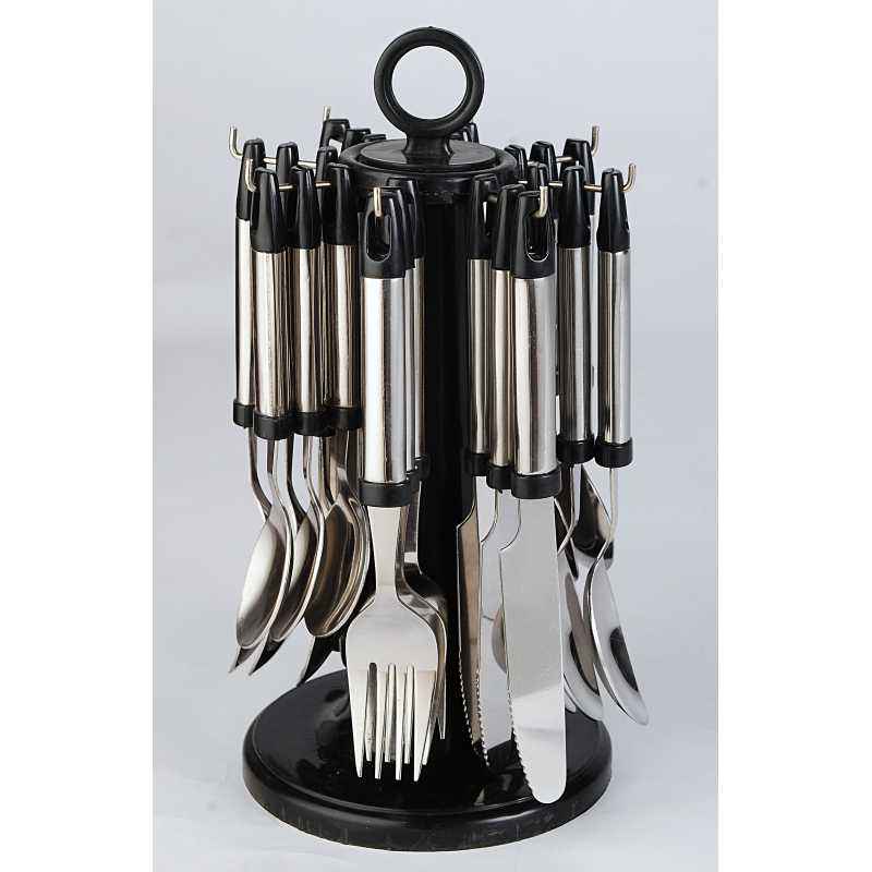 Elegante 24 Pieces Glory Round Stainless Steel & Plastic Cutlery Set, SL-116