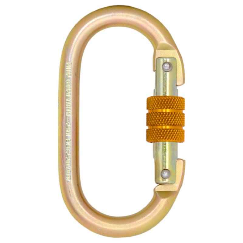 Karam Silver Finish Steel Screw Locking Karabiner, PN 112 (Pack of 5)