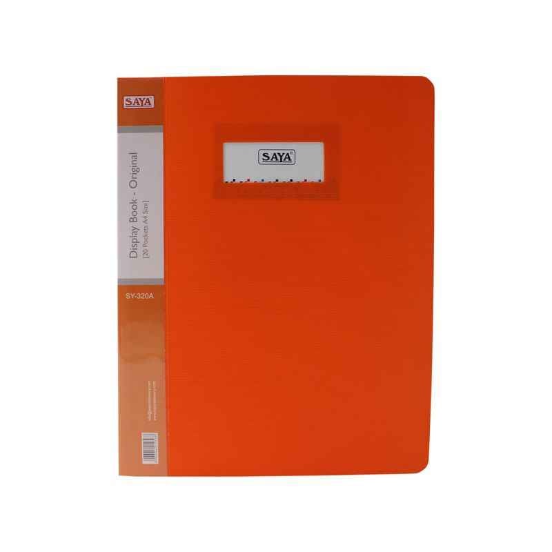 Saya SY320A Orange Display Book 20 Pockets A4, Weight: 177 g