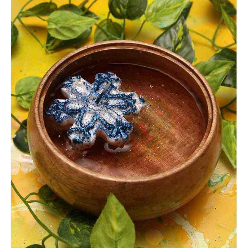 Riflection 1 inch Blue Star Shaped Sparkle Floating Candle, 1281