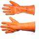 Luxmi 12 Inch Orange Rubber Gloves, LX-12 (Pack of 10)