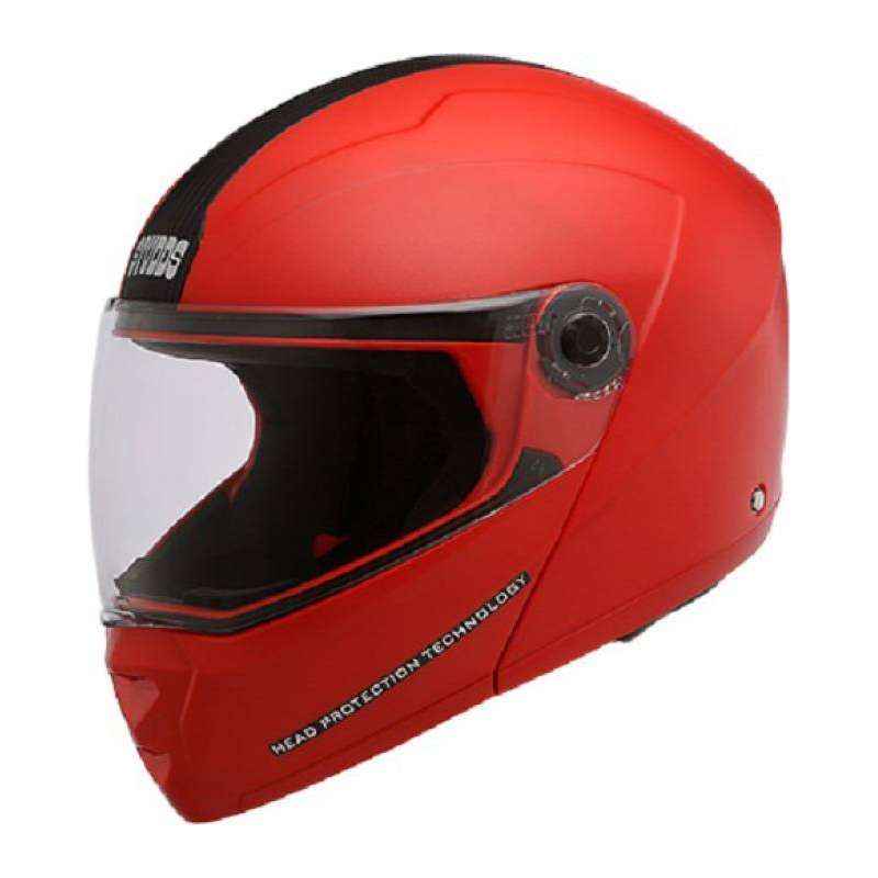 Studds Ninja Motorsports Red with Carbon Center Strip Flip-up Helmet, Size (Large, 580 mm)