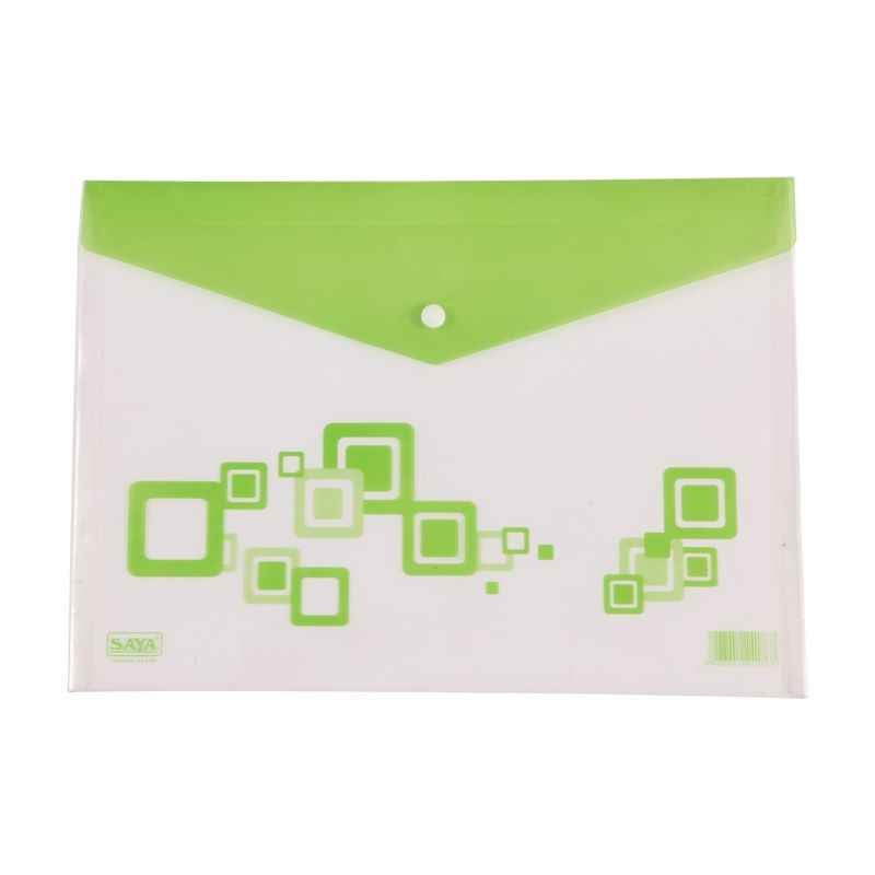 Saya Green Clear Bag Radiant, Dimensions: 340 x 15 x 350 mm, Weight: 360 g (Pack of 12)