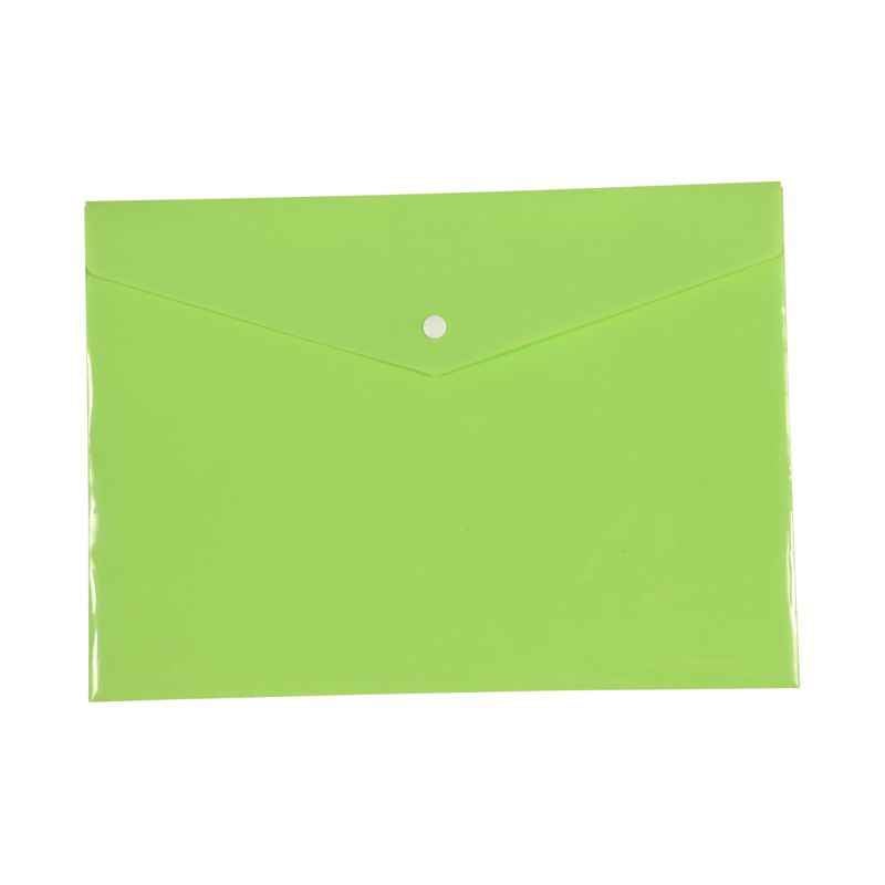 Saya Parrot Green Document Bag Plain, Dimensions: 340 x 15 x 350 mm, Weight: 30 g (Pack of 12)