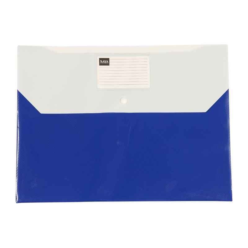 Saya DR Blue Double Pocket Document Bag, Dimensions: 340 x 15 x 360 mm, Weight: 61.3 g (Pack of 12)
