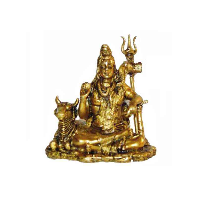 Smart Shophar Brass Lord Shiva with Bull Nandi Statue, s55072-FSM-1504