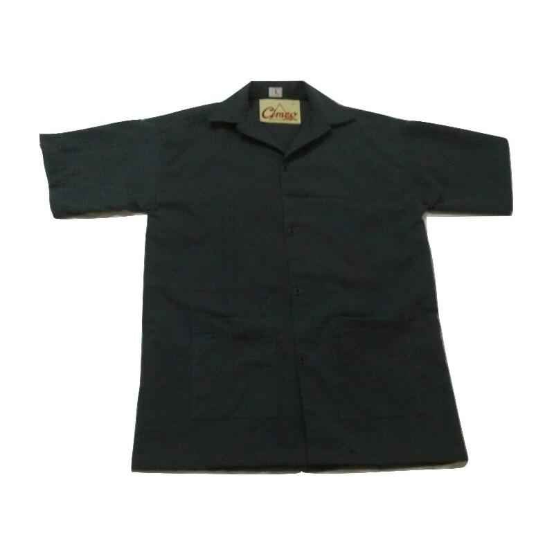 Ishan Grey Cotton/Satin Fabric Half Sleeve Lab Coat, 5444, Size: XL