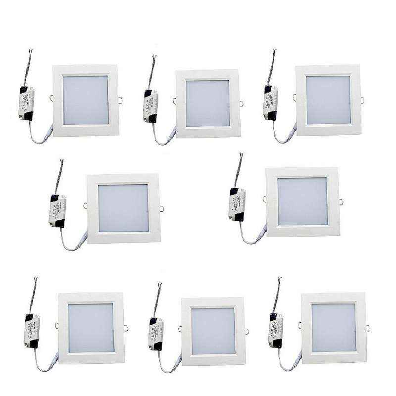 Superdeals 3W White LED Square Panel Light, SD372 (Pack of 8)