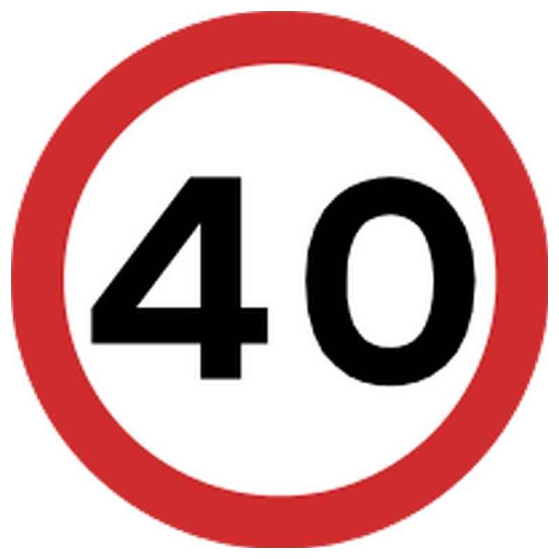 Asian Loto 3 mm Speed Limit/Control Traffic Sign, ALC-SGN-37-900