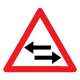 Asian Loto 3 mm Safety Sign Two-Way Traffic Crosses and One-Way Road Sign Board, ALC-SGN-7-900
