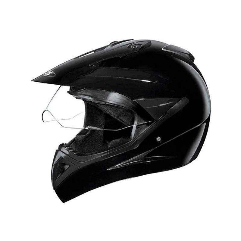 Studds Motocross Plain Black Full Face Helmet, Size: L