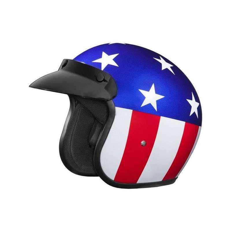Studds Jetstar Classic D1 Captain America Open Face Helmet, Size: L