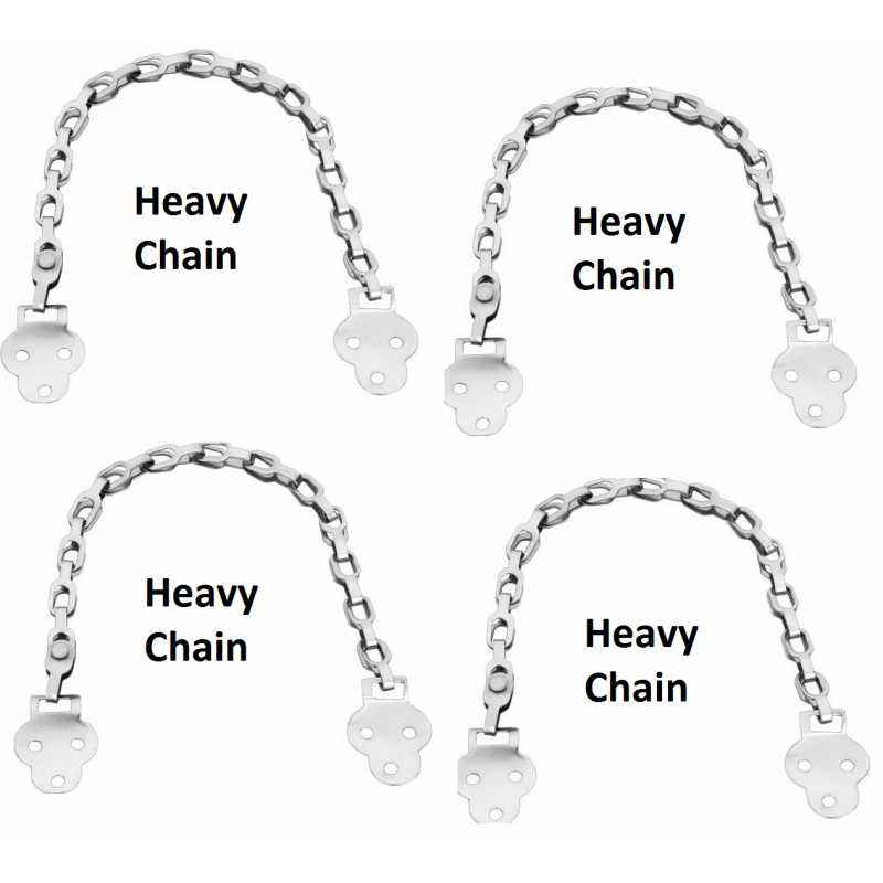 Smart Shophar 12 Inch Stainless Steel Silver Mask Table Chain, 65067-SSTC-SS12-P4 (Pack of 4)