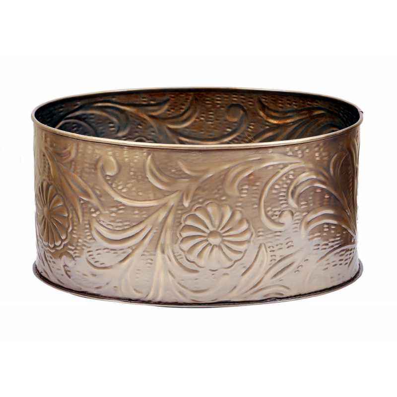 Blessed RVMP-3068 Golden Metal Planter, Height: 7 Inch