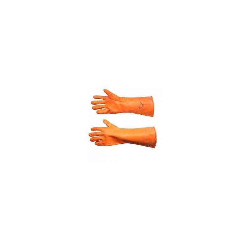 Luxmi 14 Inch Orange Rubber Gloves, LX-14
