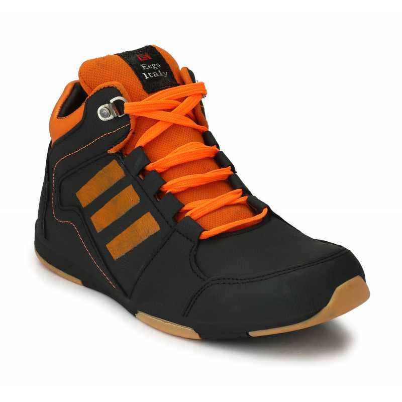 Eego Italy WW-63 Leather Steel Toe Black Safety Boots, Size: 9