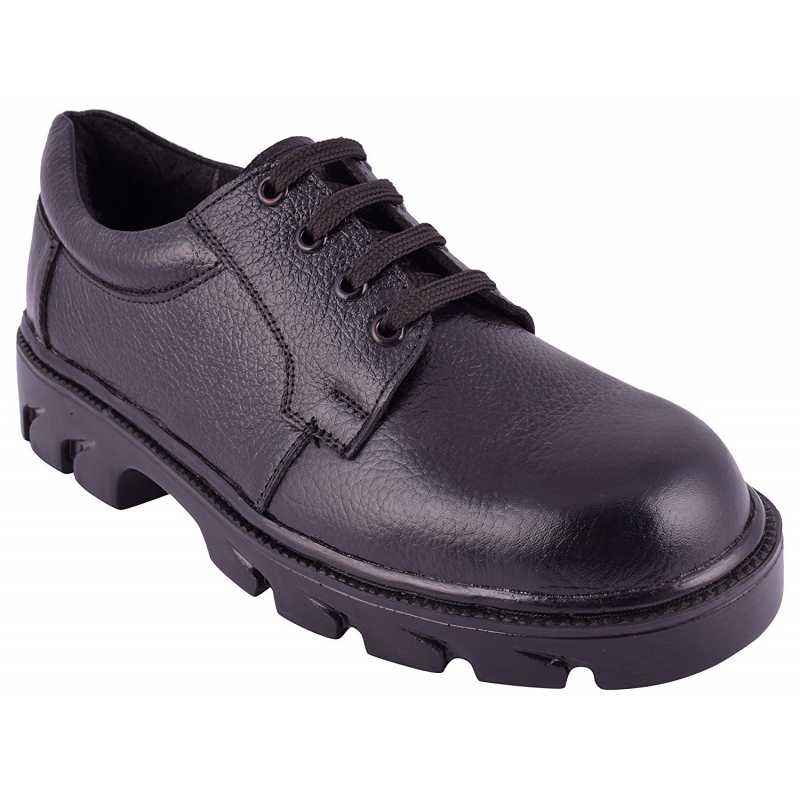 Rigau 1080 Men's Black Leather Steel Toe Work Safety Shoes, Size: 7