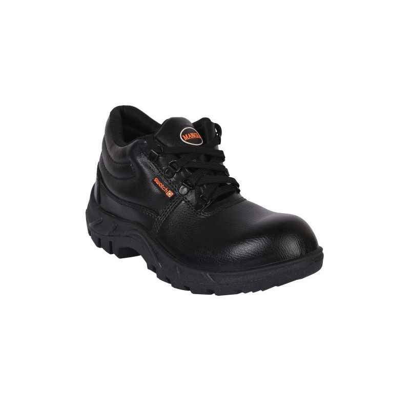 Mangla Swatch Steel Toe Black Safety Shoes, Size: 6