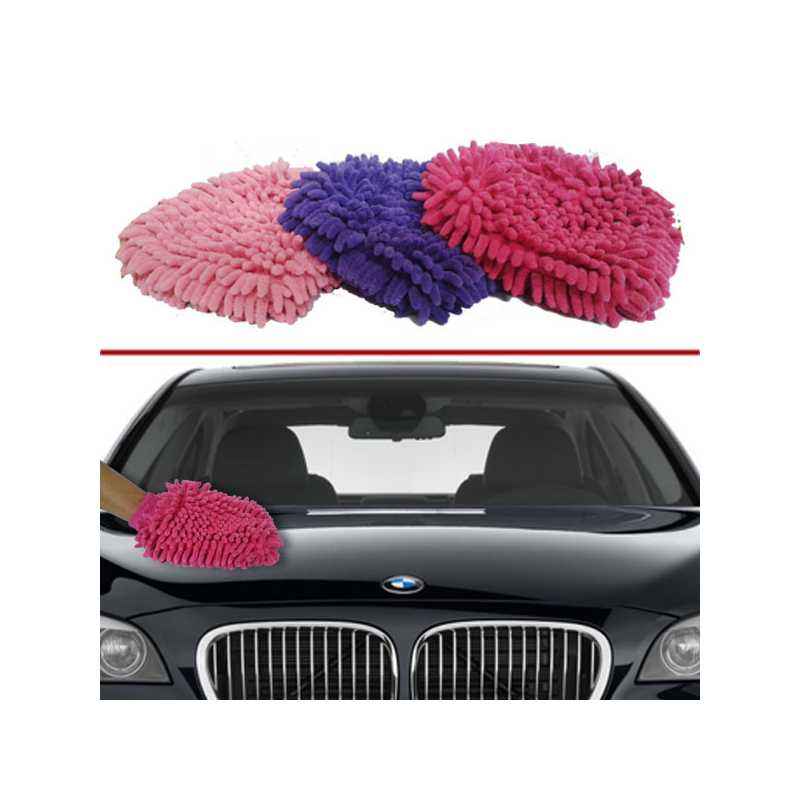 Evergreen Microfiber Glove Mitt Set For Car Cleaning