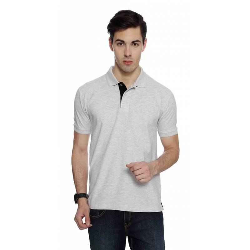 IZOD White Melange Men's/Women's Collared T-shirt with Black Placket, Size: XL