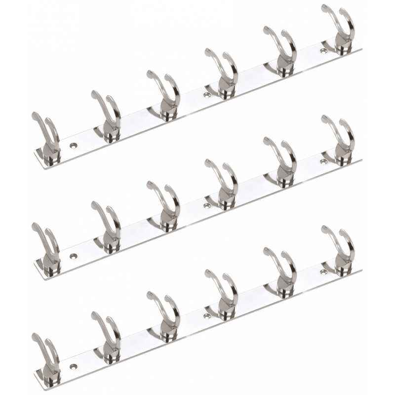 Doyours 3 Pieces 6 Pin Multipurpose Hook Rail Set, DY-0679