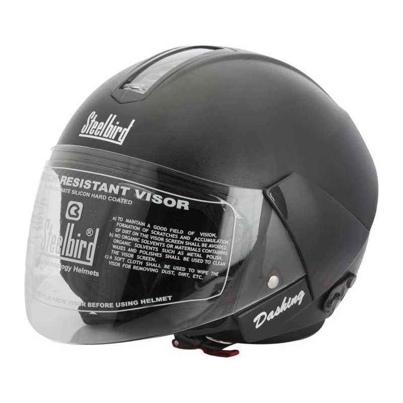 Steelbird SB-35 Black Open Face Helmet, Size (Large, 600 mm)