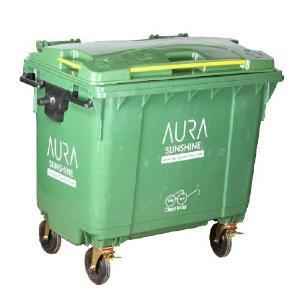 Aura Sunshine 660 Litre Green Plastic Industrial Wheel Dustbin, AURA 660L