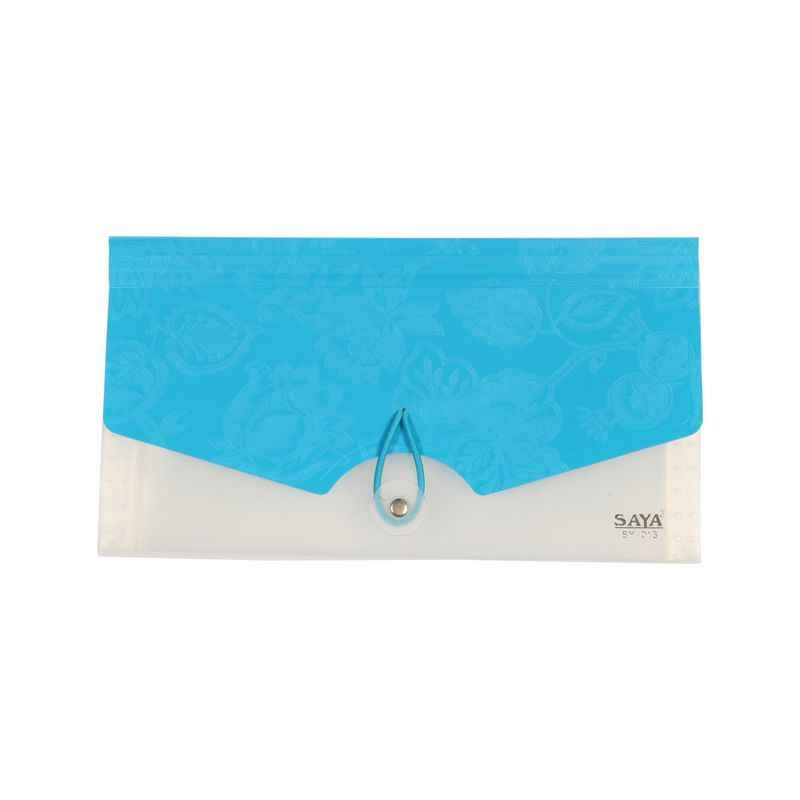 Saya SY013 Aqua Blue Cheque Book Expanding Folder Vibrant, Weight: 88.7 g