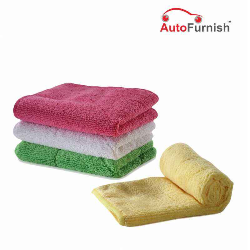 Autofurnish Microfiber Car Cleaning & Polishing Towel Cloth (Pack of 4)