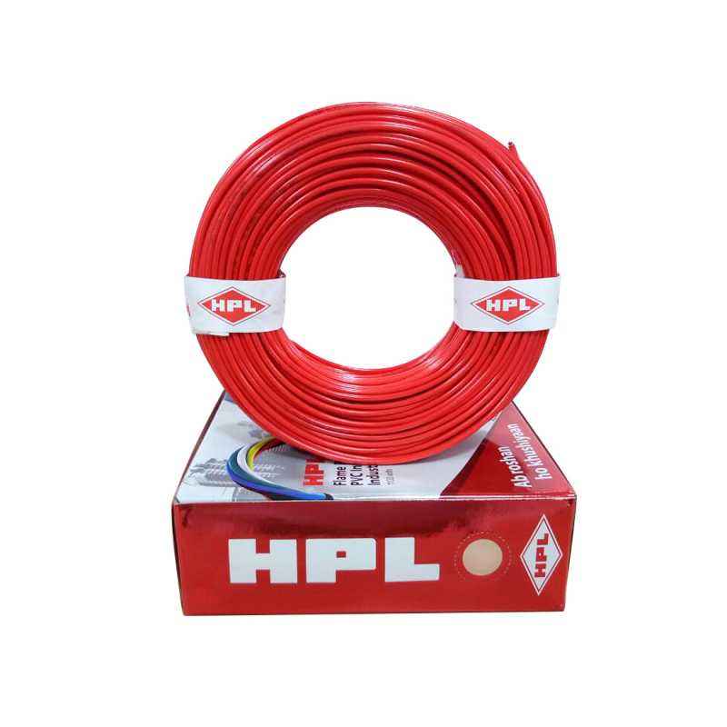 HPL 4 Sq mm Red Single Core Unsheathed Household Wire, Length: 90 m