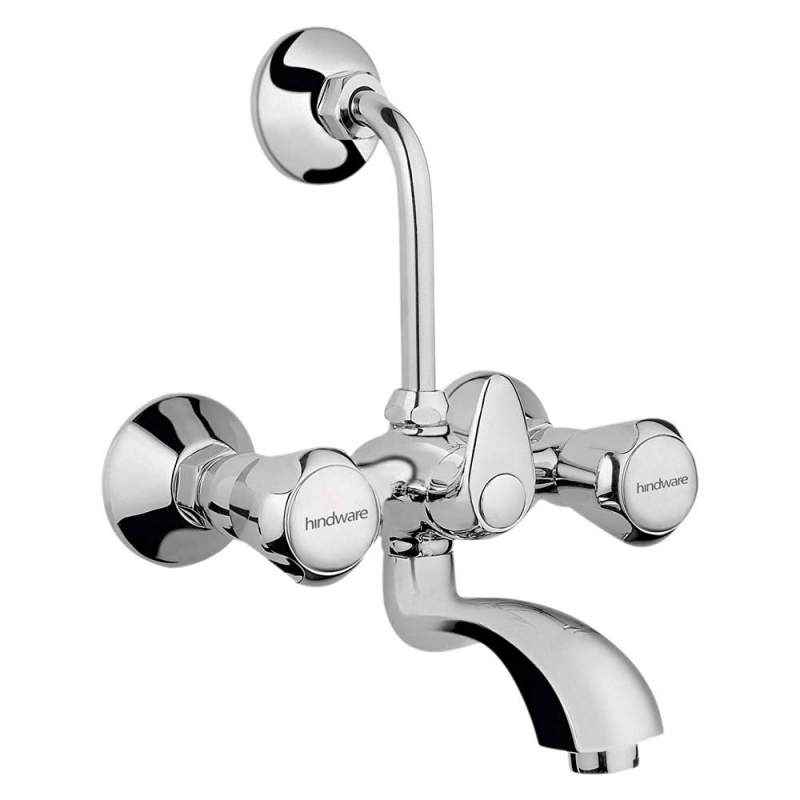 Hindware F100020QT Contessa Wall Mixer Provision For Over Head Shower With 115mm Long Bend Pipe (Chrome)