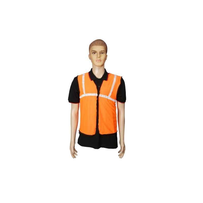 Safari 1 Inch Orange Lycra Reflective Safety Jacket, OR-LY01