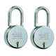 Link 65mm 7 Lever Double Locking Steel Padlock with 3 Keys, Round 65 (Pack of 2)