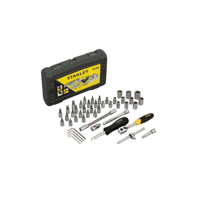 Stanley 46 Pieces 1/4 inch Square Drive Metric Socket & Bit Set, STMT72794-8-12