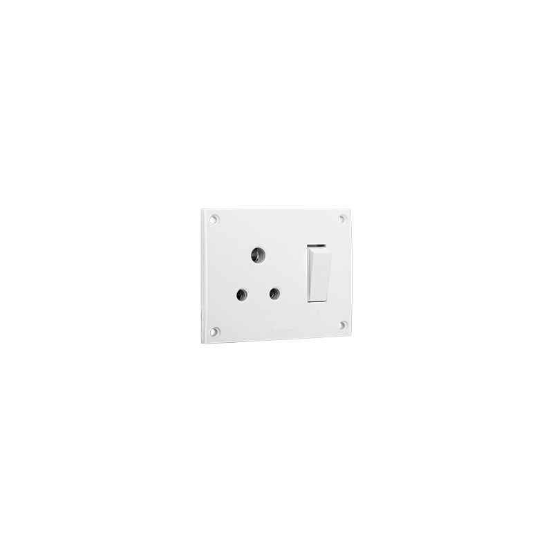 Anchor Penta Deluxe 6A Ivory 3 Pin SS Combined Switch, 50483