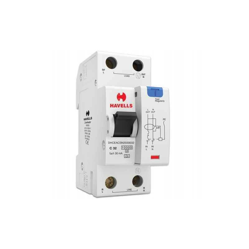 Havells Euro-II 32A SPN A Type RCBO, DHCEACSN2030032