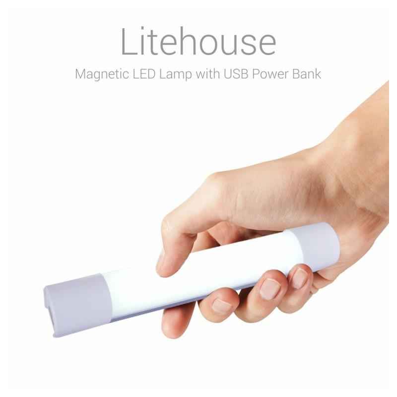 Portronics Litehouse Magnetic White LED Lamp with 4400mAh Lithium Ion Power Bank