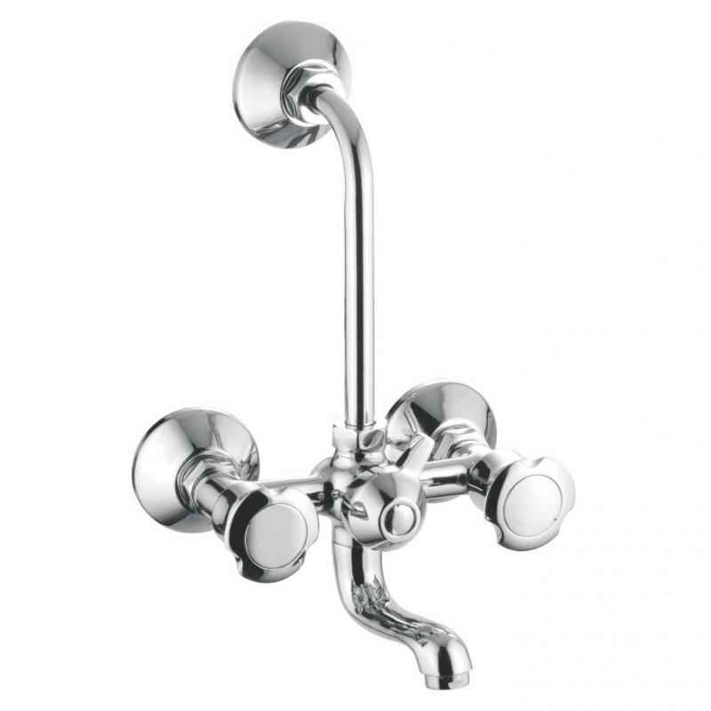 Apree Victor Silver Brass Wall Mixer Telephonic With Crutch